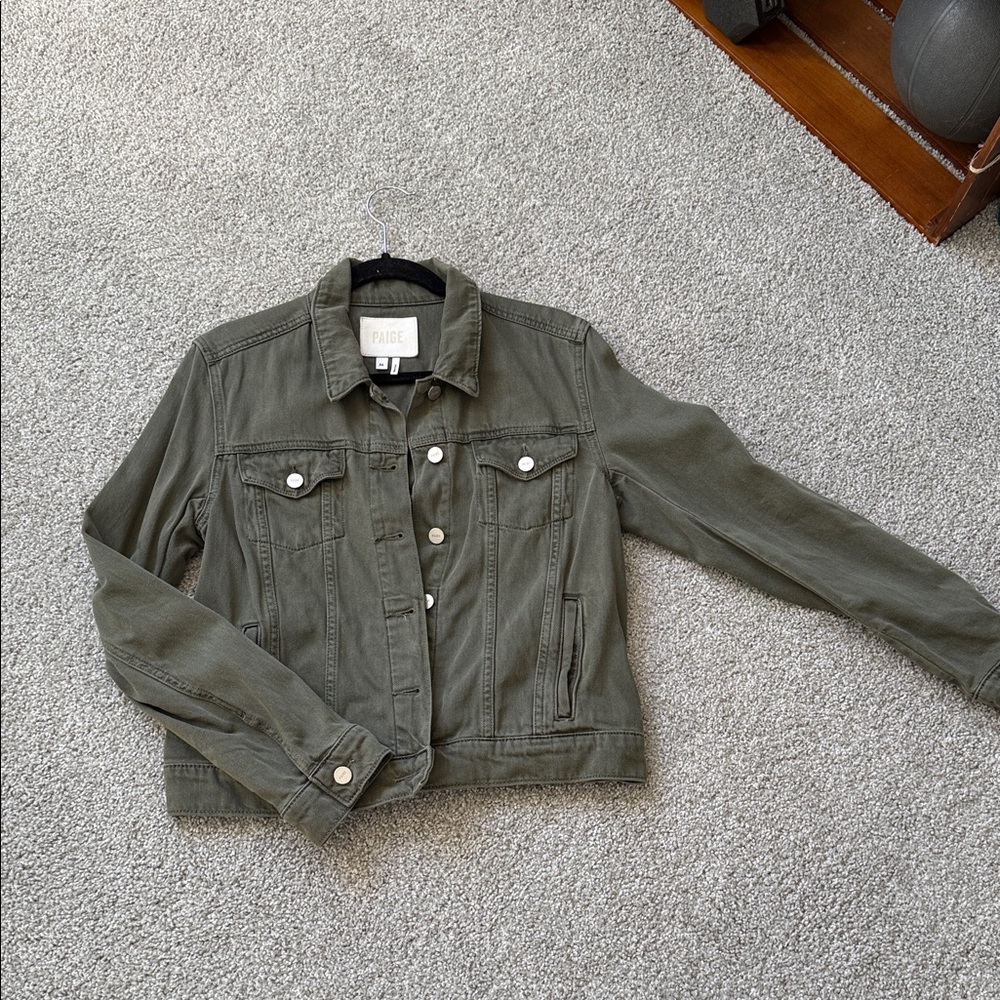 PAIGE Women's Green Jean Jacket